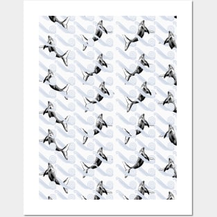 whale pattern Posters and Art